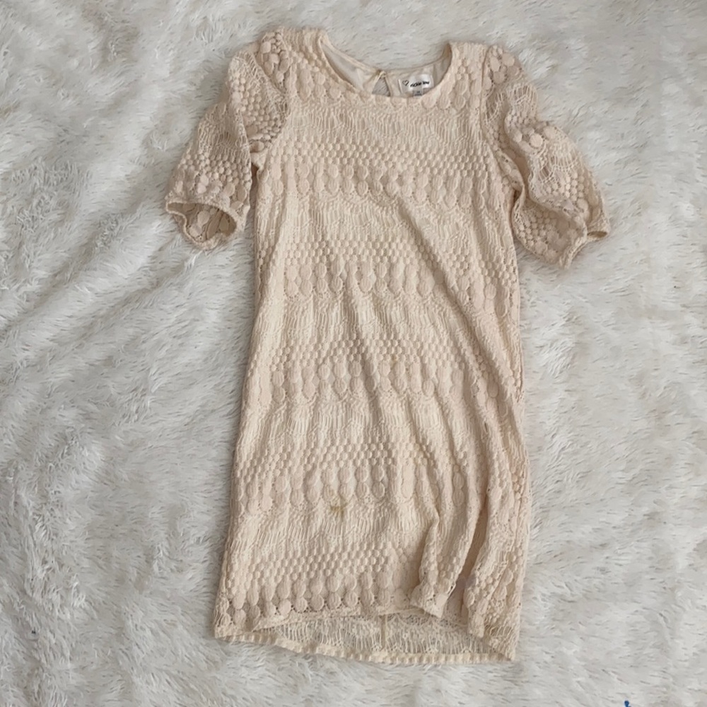 Cream lace girls dress